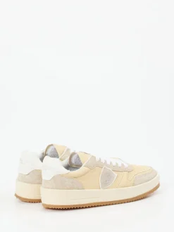 Philippe Model – Sneaker aus Velour/Leder beige