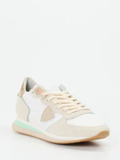 Philippe Model – Sneaker aus Veloursleder in Beige