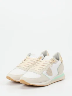 Philippe Model – Sneaker aus Veloursleder in Beige