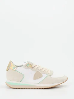 Philippe Model – Sneaker aus Veloursleder in Beige