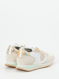 Philippe Model – Sneaker aus Veloursleder in Beige