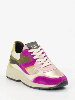 Piedi Nudi – Chunky Sneaker aus Veloursleder multicolor
