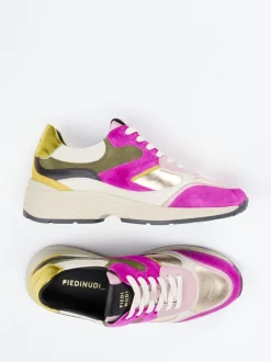 Piedi Nudi – Chunky Sneaker aus Veloursleder multicolor