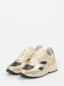 Piedi Nudi – Chunky Sneaker aus Metallicleder goldfarben