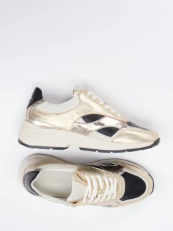 Piedi Nudi – Chunky Sneaker aus Metallicleder goldfarben