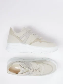 Piedi Nudi – Chunky-Sneaker aus Nubukleder beige