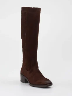 Piedi Nudi – Kniestiefel aus Veloursleder braun