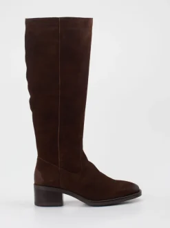 Piedi Nudi – Kniestiefel aus Veloursleder braun