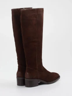 Piedi Nudi – Kniestiefel aus Veloursleder braun