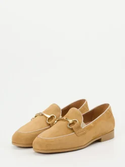 Piedi Nudi – Loafer aus Veloursleder honigbraun