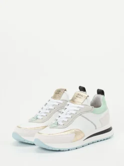 Piedi Nudi – Low-Top Sneaker aus Kalbleder Weiß-Gold