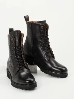 Piedi Nudi – Schnürboots aus Kalbleder schwarz