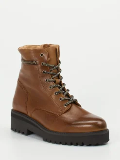 Piedi Nudi – Schnürboots aus Kalbleder mittelbraun