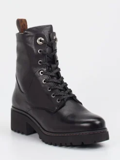 Piedi Nudi – Schnürstiefelette aus Kalbleder Schwarz