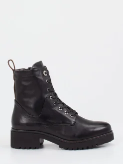 Piedi Nudi – Schnürstiefelette aus Kalbleder Schwarz