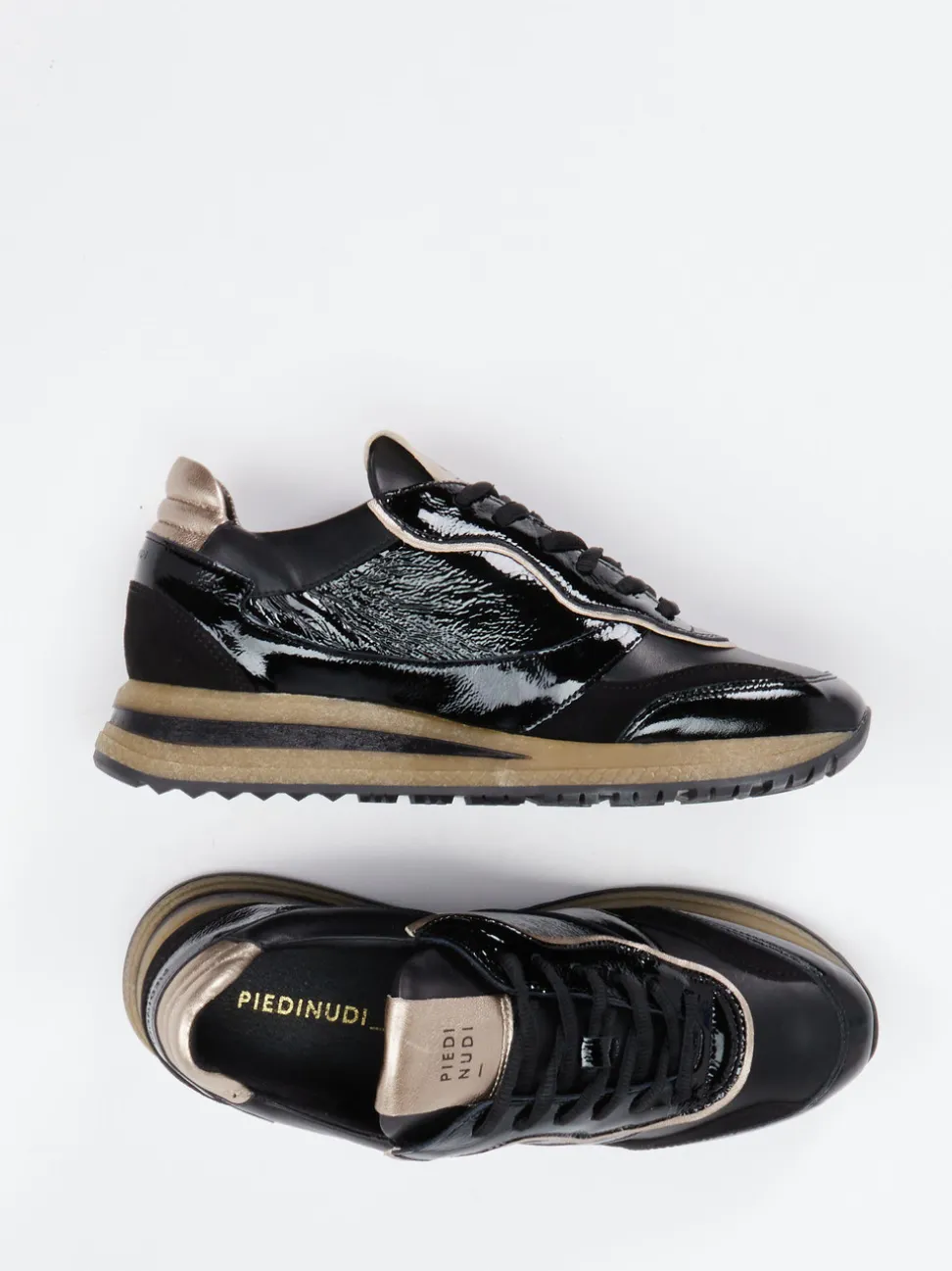 Piedi Nudi – Sneaker aus Kalbleder mit Metallic-Details