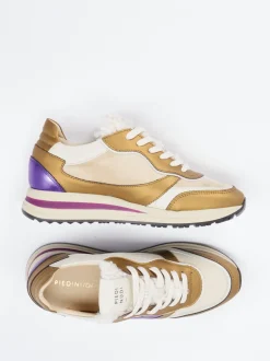 Piedi Nudi – Sneaker aus Kalbleder mit Metallic-Details