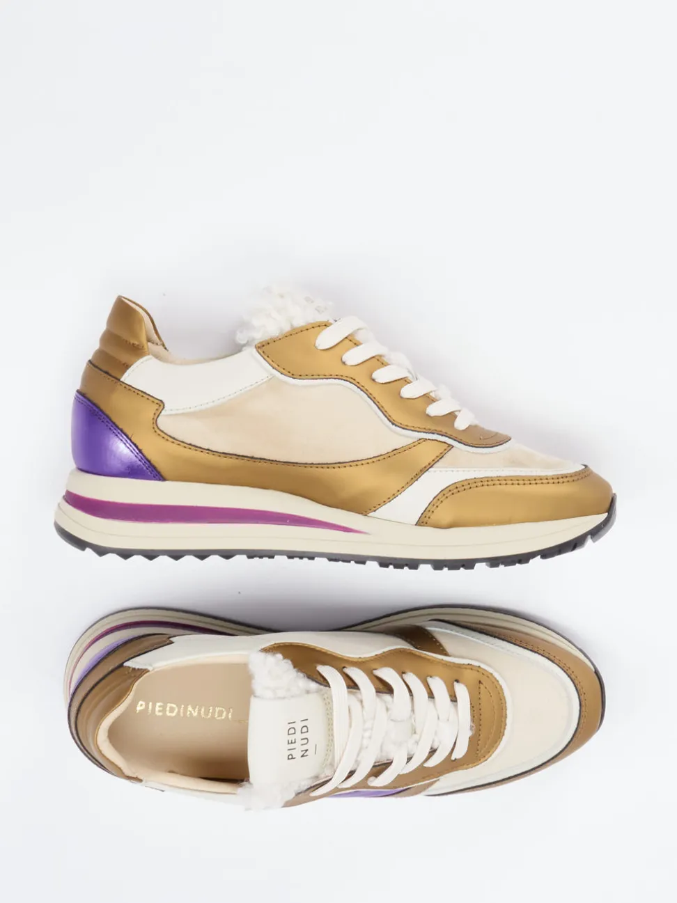 Piedi Nudi – Sneaker aus Kalbleder mit Metallic-Details