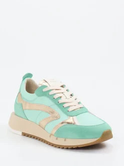 Piedi Nudi – Sneaker aus Veloursleder und Textil mintgrün