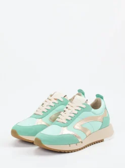Piedi Nudi – Sneaker aus Veloursleder und Textil mintgrün