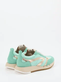 Piedi Nudi – Sneaker aus Veloursleder und Textil mintgrün
