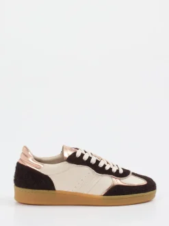 Piedi Nudi – Sneaker aus Velour/Leder in Roségold
