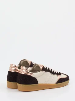 Piedi Nudi – Sneaker aus Velour/Leder in Roségold
