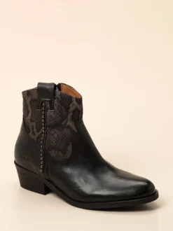 Piedi Nudi – Western-Stiefelette aus Kalbleder schwarz