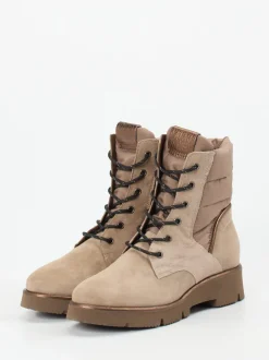 Piedi Nudi – Winter-Stiefelette aus Veloursleder Sandbeige