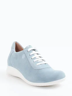 Piesanto – Komfort-Sneaker aus Veloursleder hellblau