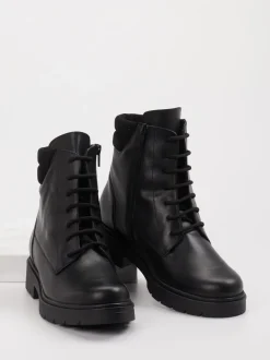 Piesanto – Schnürboots aus Leder schwarz