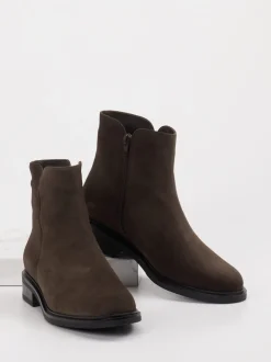 Piesanto – Stiefelette aus Veloursleder Dunkelbraun