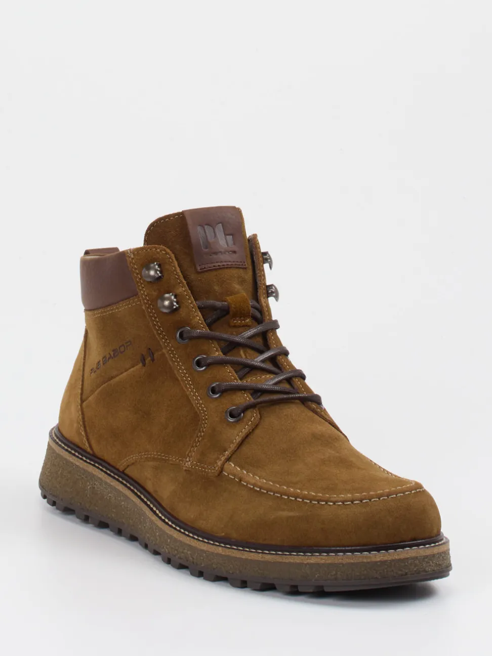 Pius Gabor – Schnürboots aus Veloursleder cognacbraun