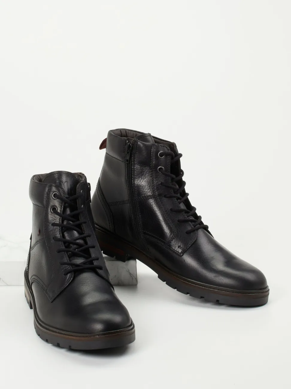 Pius Gabor – Schnürboots aus Glattleder Schwarz