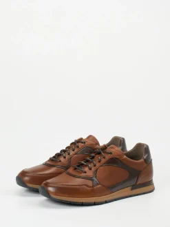 Pius Gabor – Sneaker aus Kalbleder in Cognac