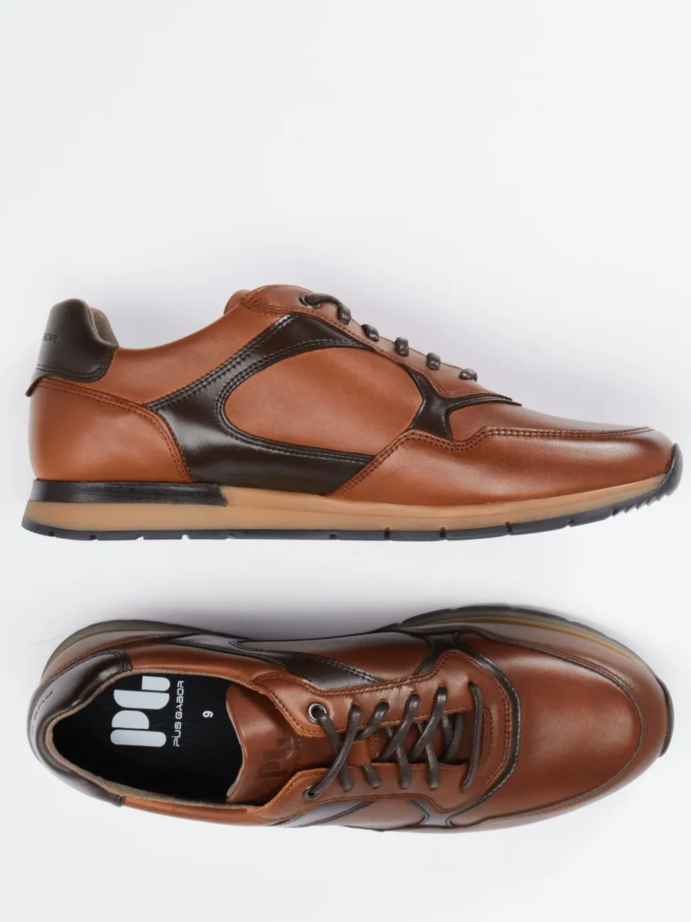 Pius Gabor – Sneaker aus Kalbleder in Cognac