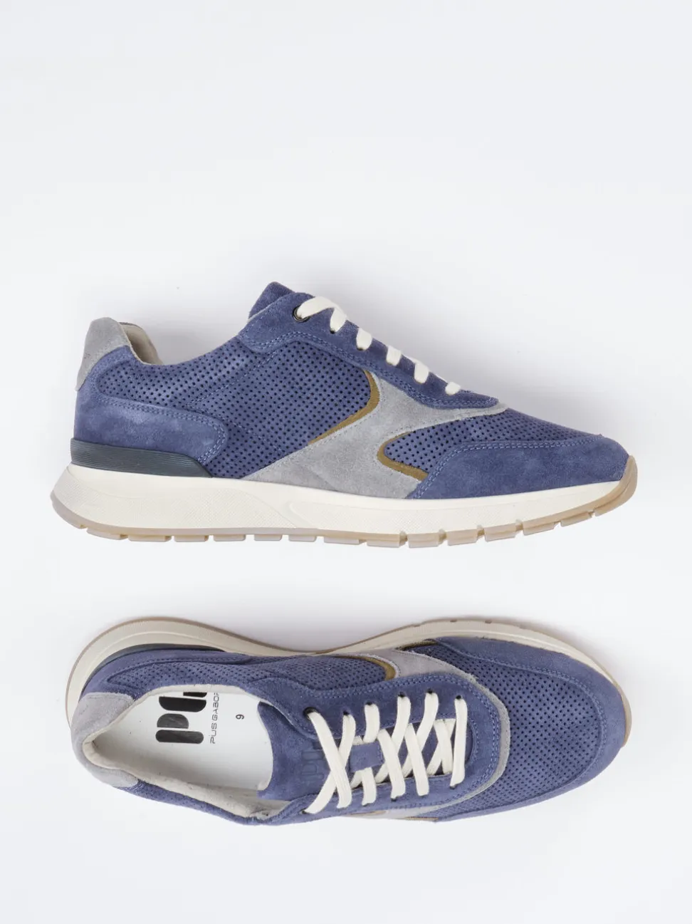 Pius Gabor – Sneaker aus Veloursleder jeansblau