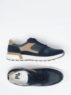 Pius Gabor – Sneaker aus Veloursleder und Mesh blau