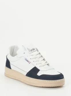 Play One – Sneaker aus Kalbleder weiß-blau