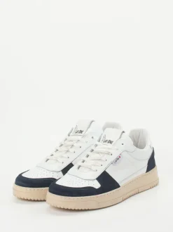 Play One – Sneaker aus Kalbleder weiß-blau