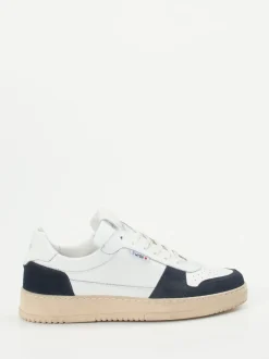 Play One – Sneaker aus Kalbleder weiß-blau