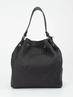 Pons Quintana – Bucket Bag aus Flechtleder Schwarz