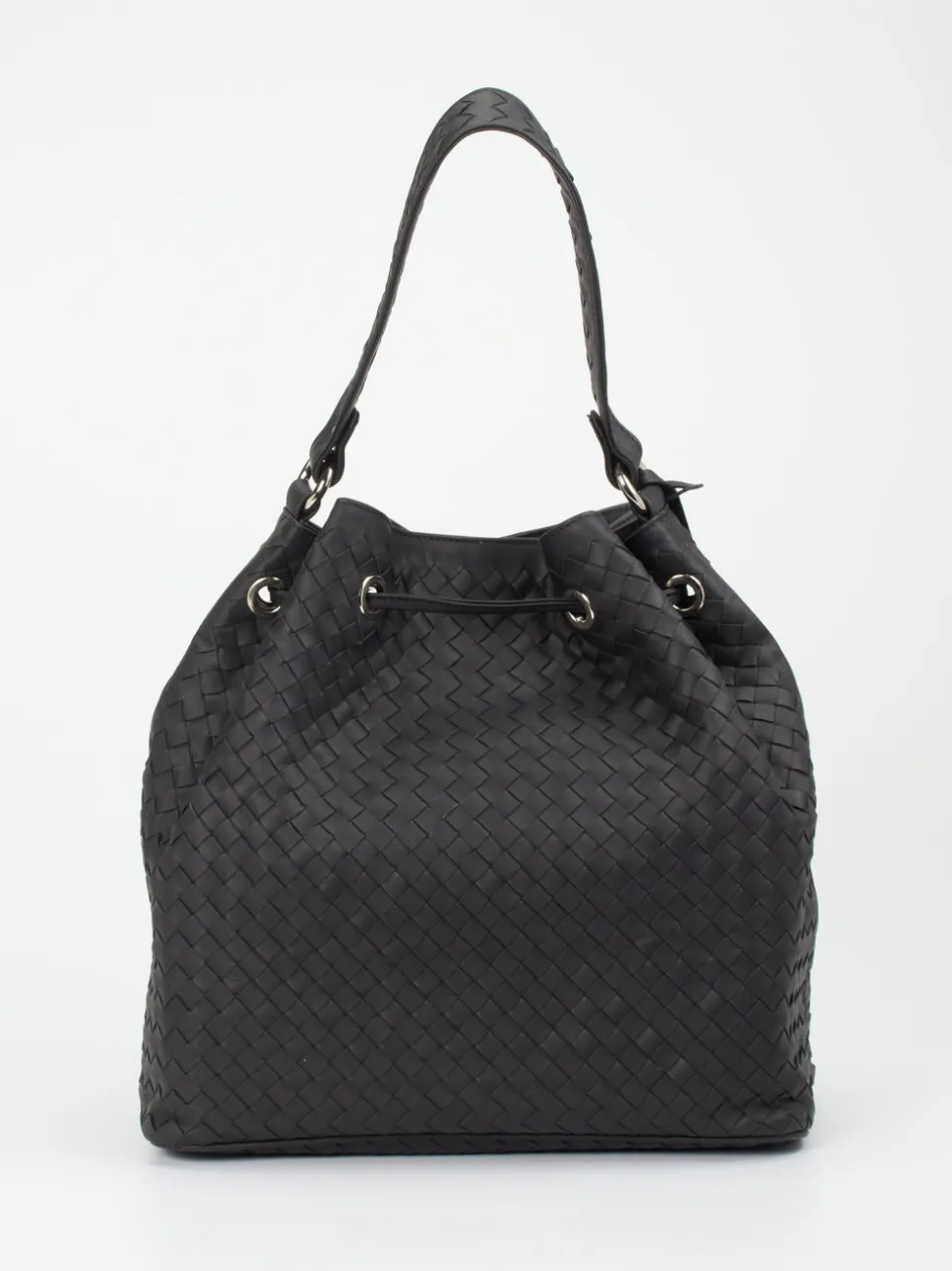 Pons Quintana – Bucket Bag aus Flechtleder Schwarz