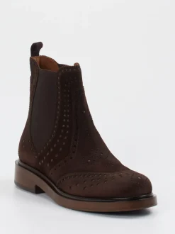 Pons Quintana – Chelsea Boots aus Veloursleder braun