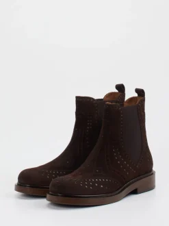 Pons Quintana – Chelsea Boots aus Veloursleder braun