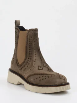 Pons Quintana – Chelsea-Stiefelette aus Veloursleder Taupe