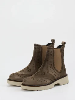Pons Quintana – Chelsea-Stiefelette aus Veloursleder Taupe