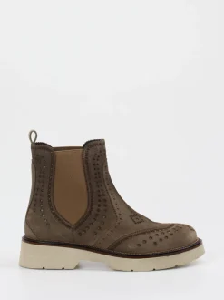 Pons Quintana – Chelsea-Stiefelette aus Veloursleder Taupe