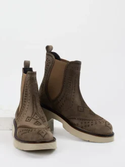 Pons Quintana – Chelsea-Stiefelette aus Veloursleder Taupe