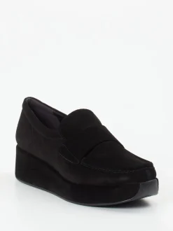 Pons Quintana – Plateau-Loafer aus Veloursleder schwarz